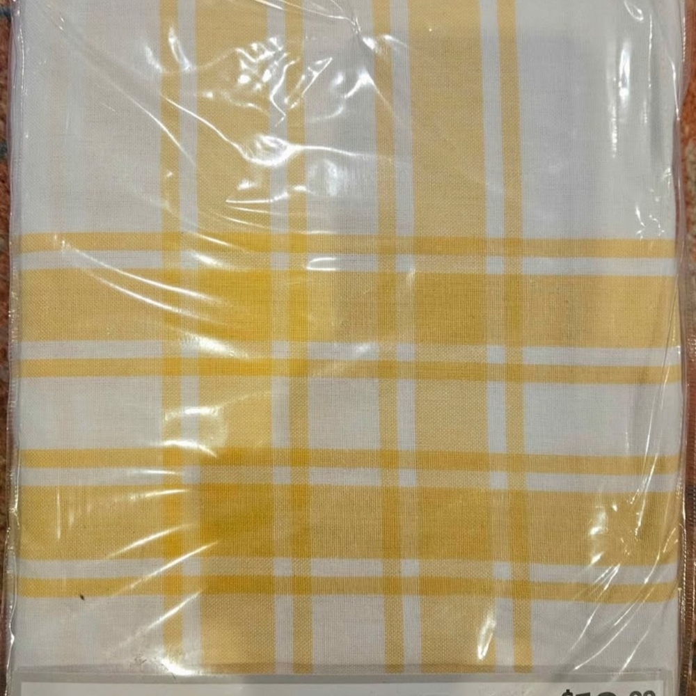 Yellow and White Plaid Fabric